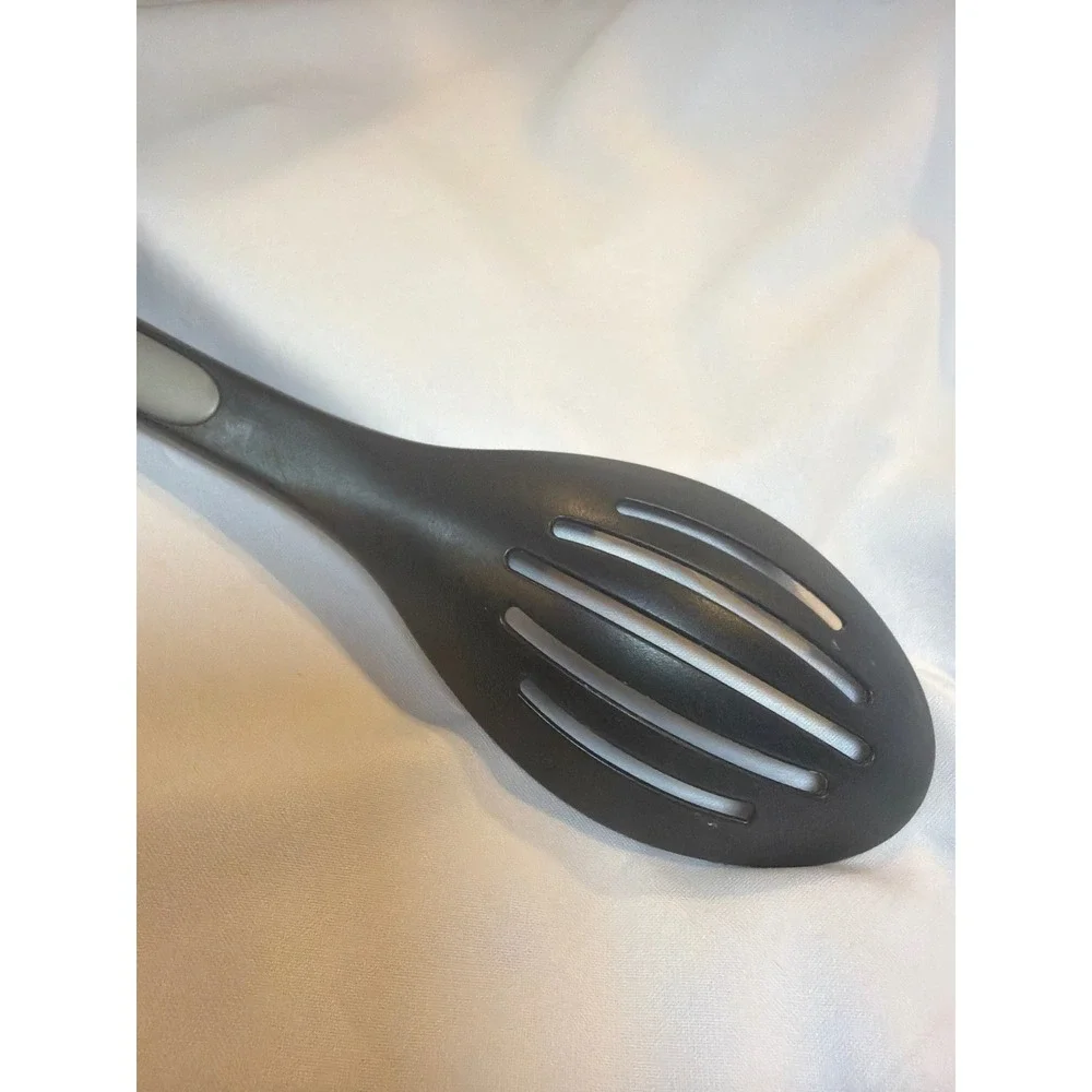 Calphalon Nylon Slotted Spoon Black Grey Nonstick Safe Heat Resistant 12.5 Inch‎